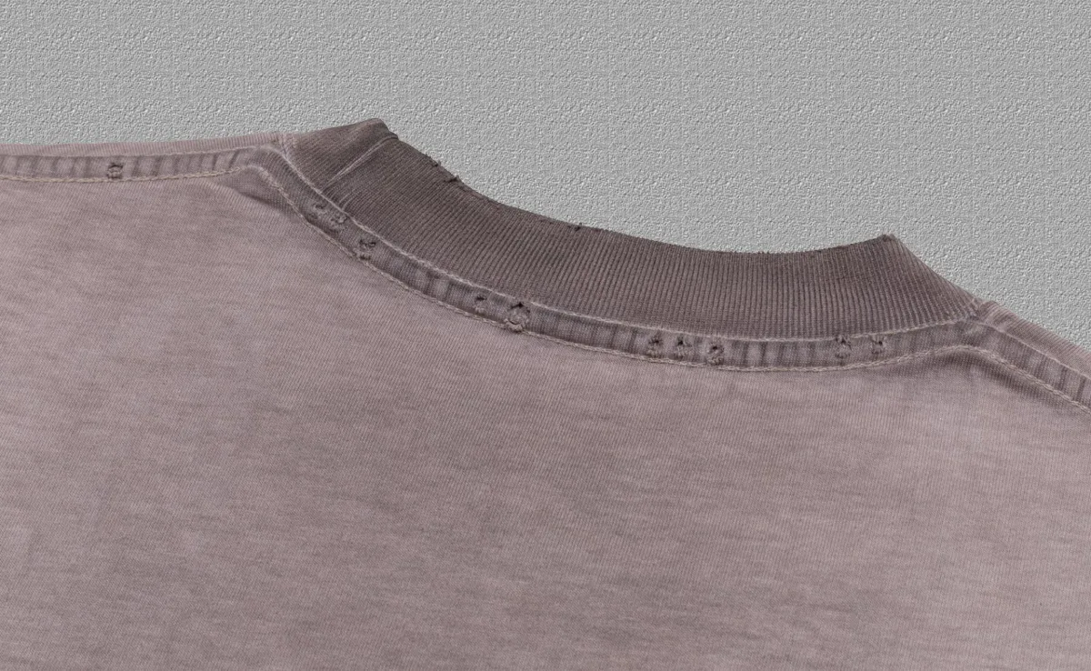 P90✨🔥 [balenciaga] 2026FW Paris luminous foam letter short-sleeved T-shirt Premium 26s double yarn 300g fabric, washed with water spray, aged and frayed, color: washed brown, washed Purple, washed Gray Size: S M L XL 2XL